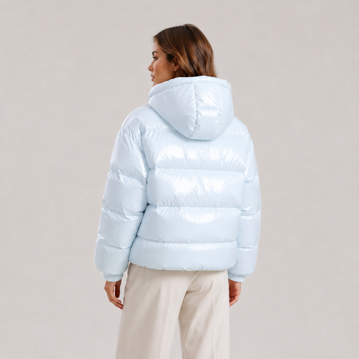 Women's Puffer Jacket Warm Hooded Zipper Coat