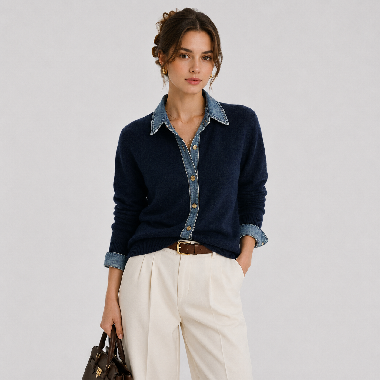 Women's Denim Jacket Classic Button Front Everyday Outerwear