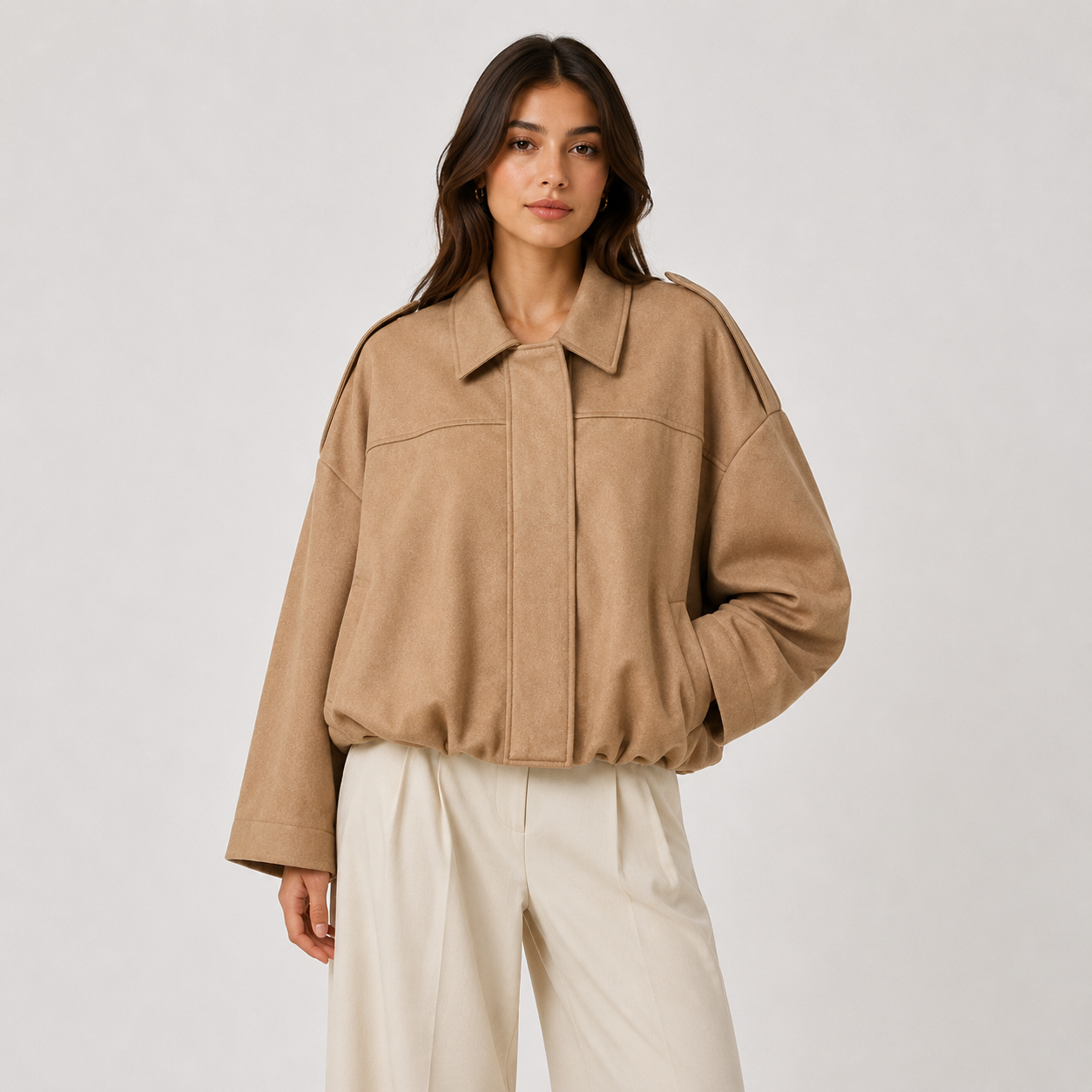 Women's Relaxed Fit Suede Jacket Timeless Refined Outerwear