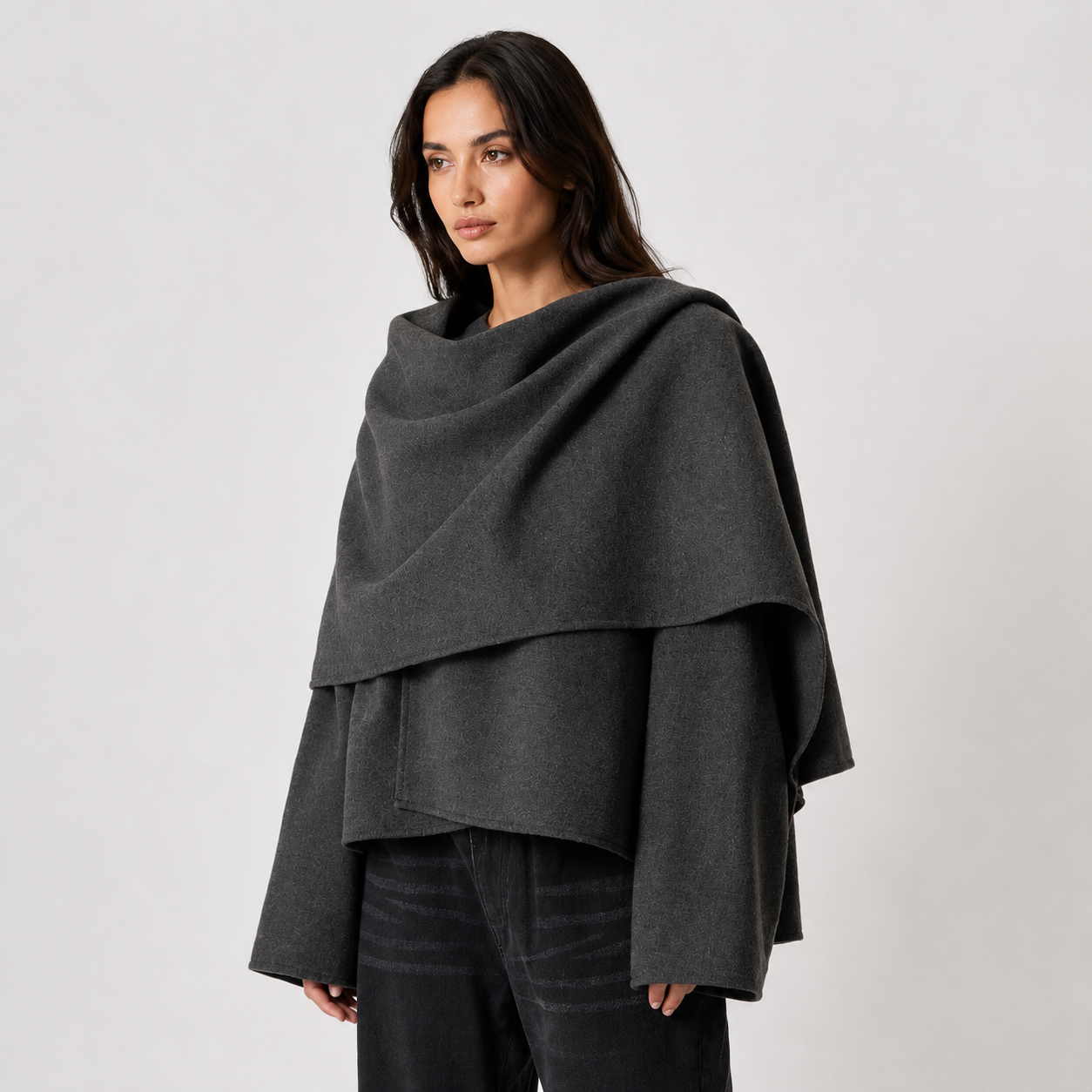 Women's Relaxed Fit Cape Coat Cozy Everyday Winter Jacket