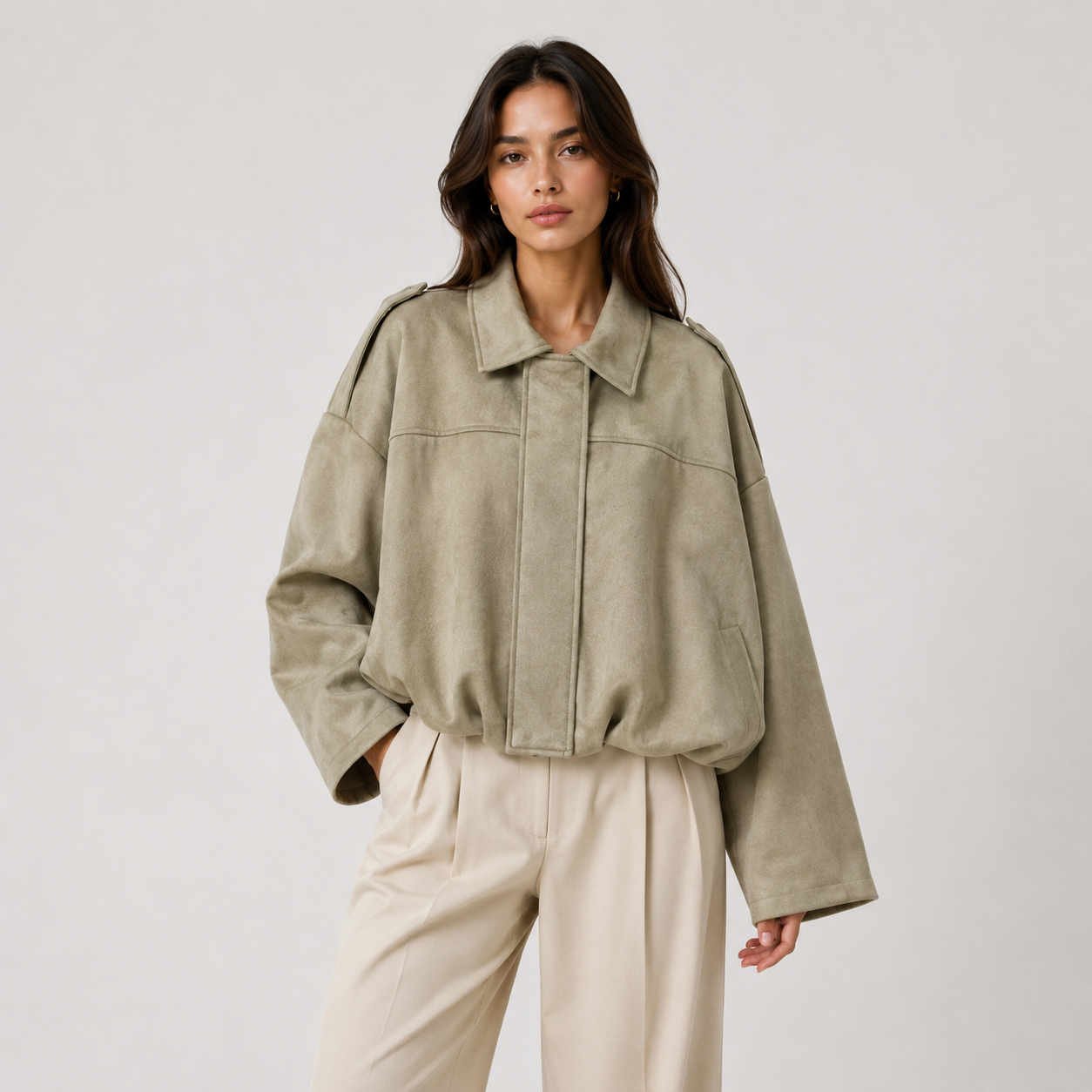 Women's Relaxed Fit Suede Jacket Timeless Refined Outerwear