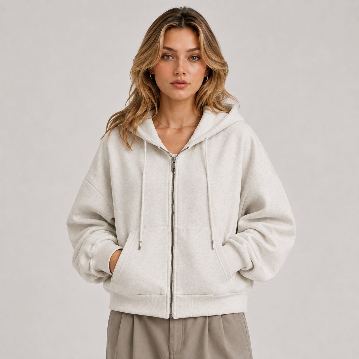 Women's Hooded Jacket Soft Casual Sweatshirt with Pocket