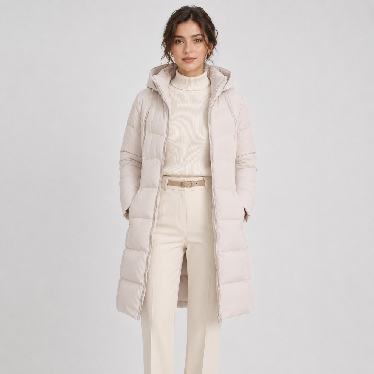 Women’s Long Puffer Coat Hooded Quilted Warm Winter Jacket