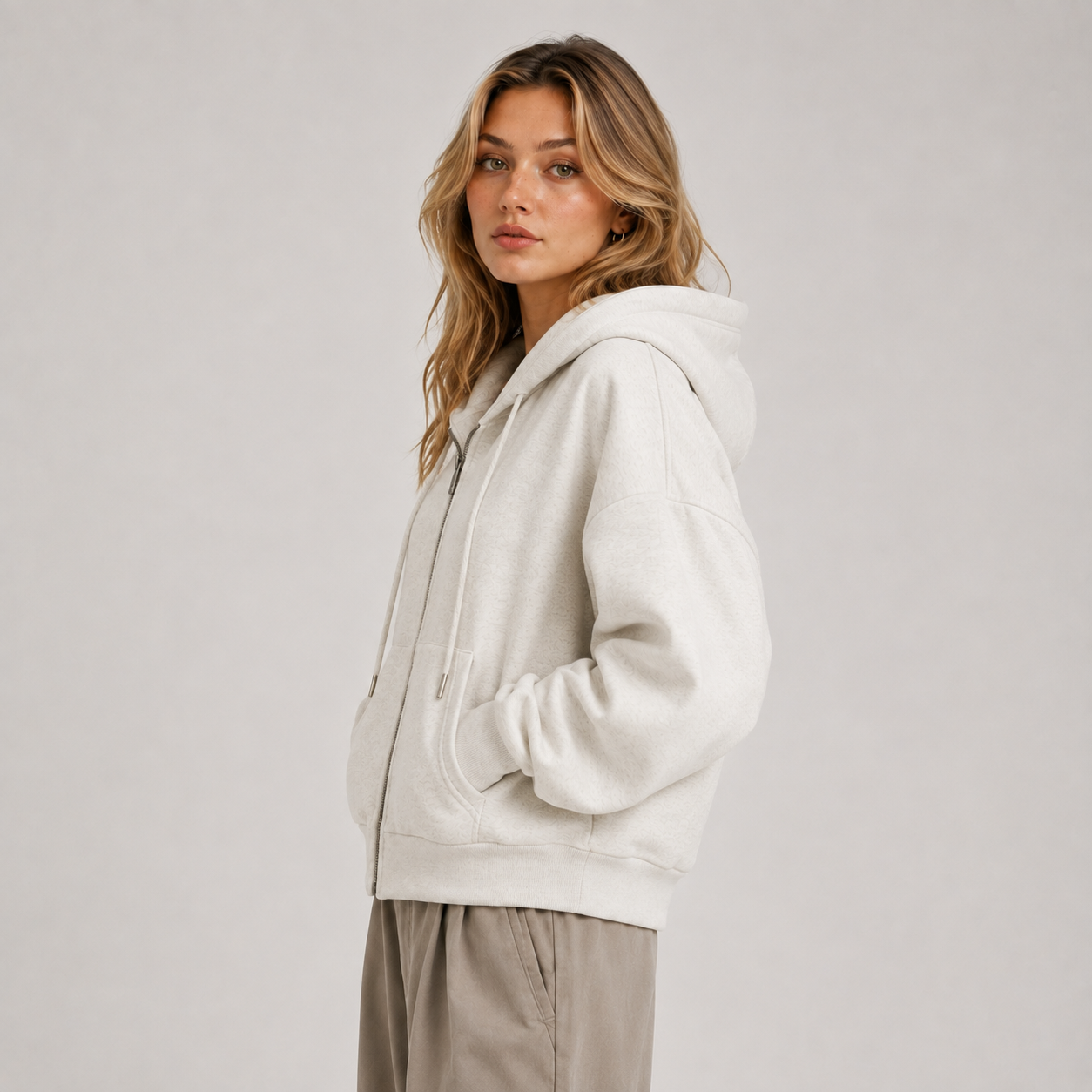 Women's Hooded Jacket Soft Casual Sweatshirt with Pocket