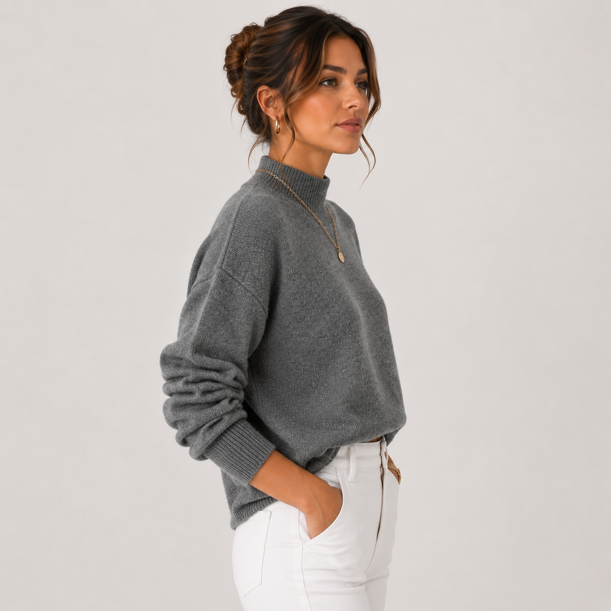 Priya | Women's Cable Knit Turtleneck Sweater, Cozy Winter Pullover
