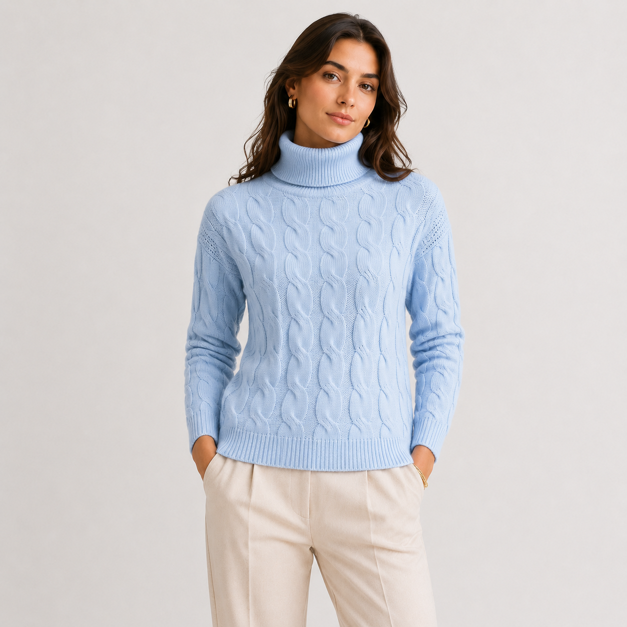 Women's Turtleneck Sweater Lightweight Warm Long Sleeve Knitwear