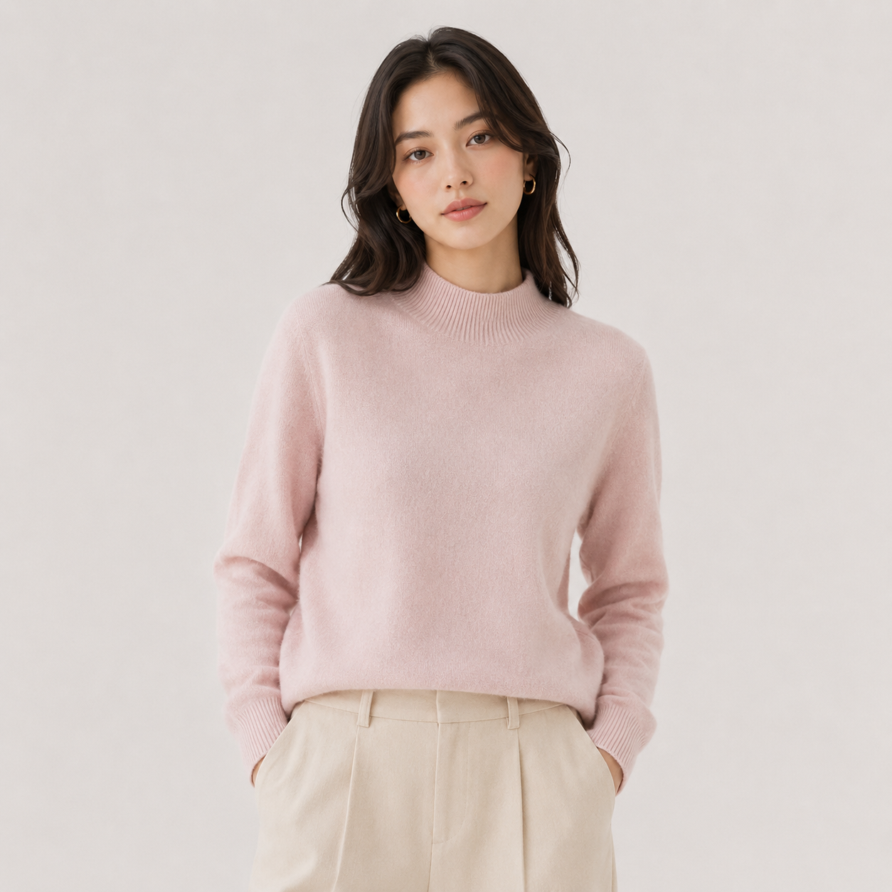 Women's Cashmere Look Sweater Lightweight Classic Fit