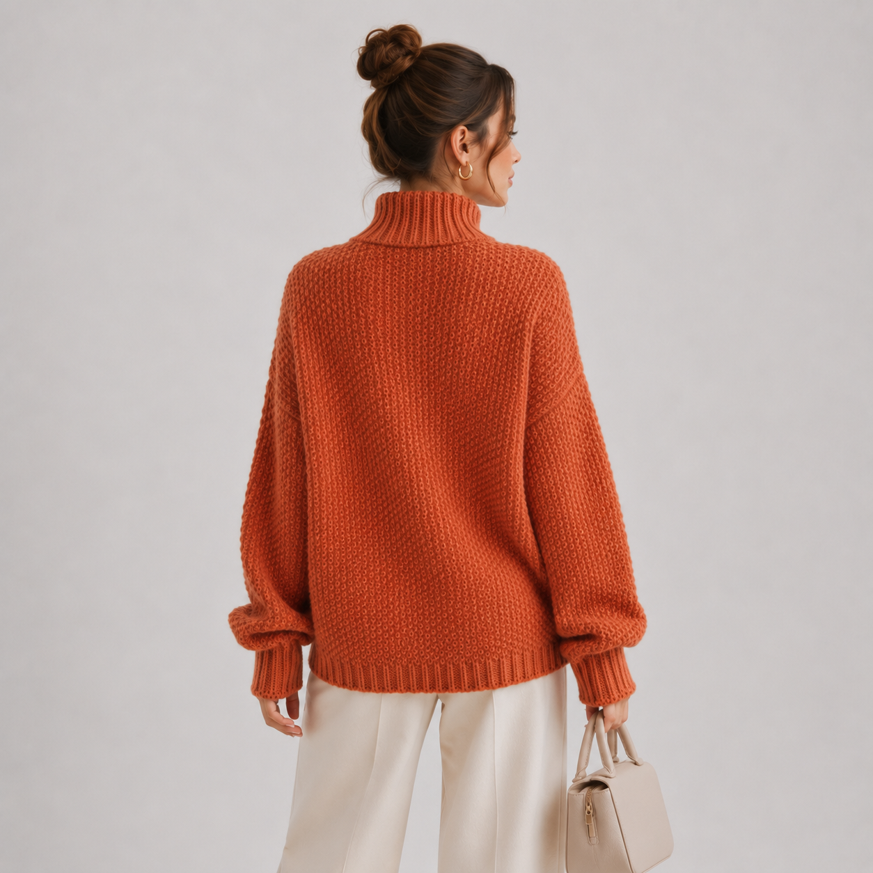 Women's Relaxed Sweater Comfortable Long Sleeve Knitwear