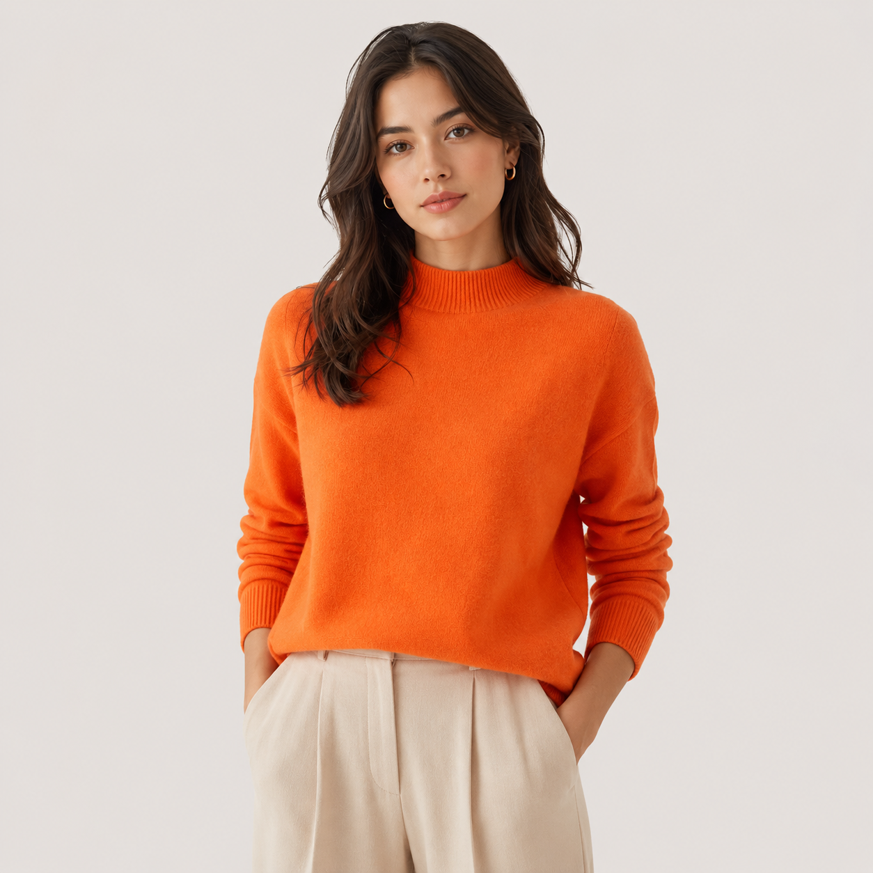Women's Cashmere Look Sweater Lightweight Classic Fit