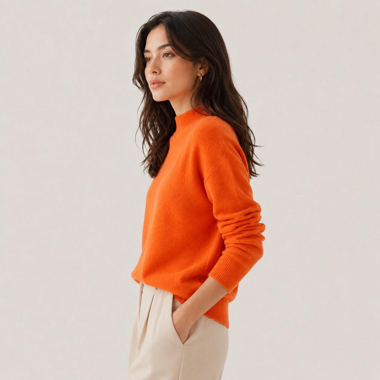 Women's Cashmere Look Sweater Lightweight Classic Fit