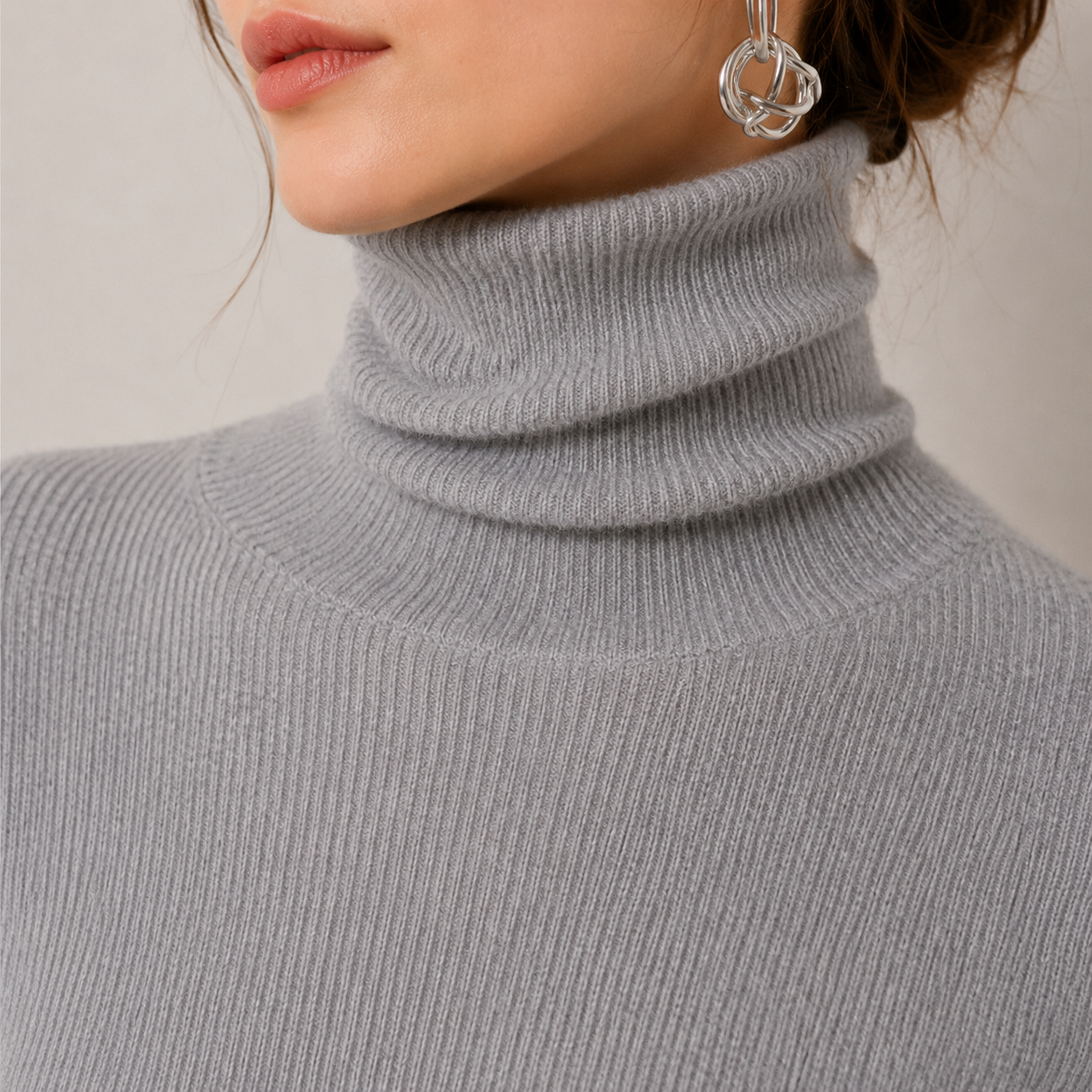 Women's Cashmere Look Turtleneck Lightweight Warm Knit Pullover