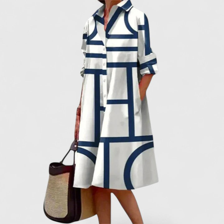 Melanie | Women's Fitted Midi Polka Dot Dress