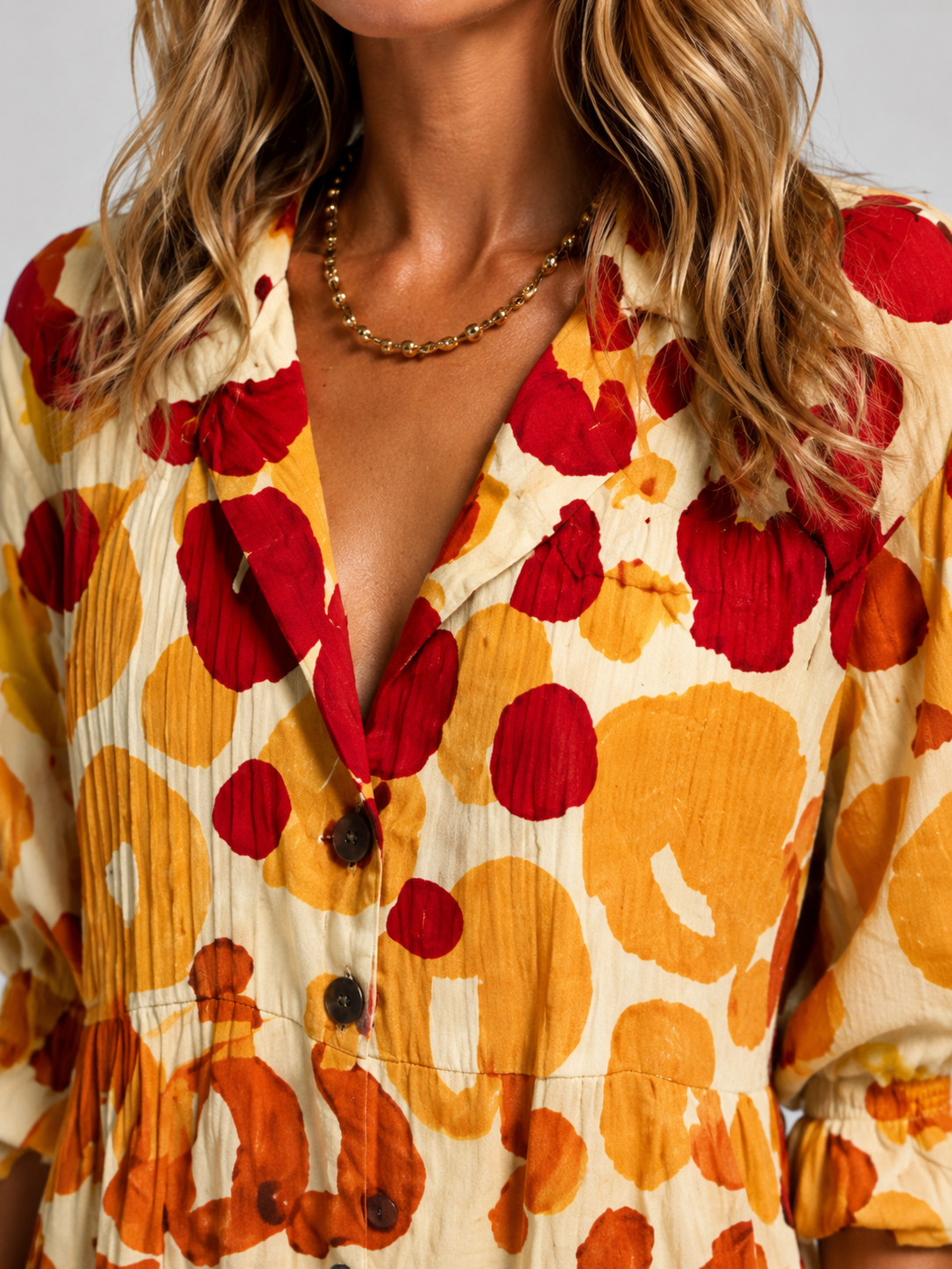 Women's Floral Maxi Shirt Dress V-Neck 3/4 Sleeve Button Front Beach Casual