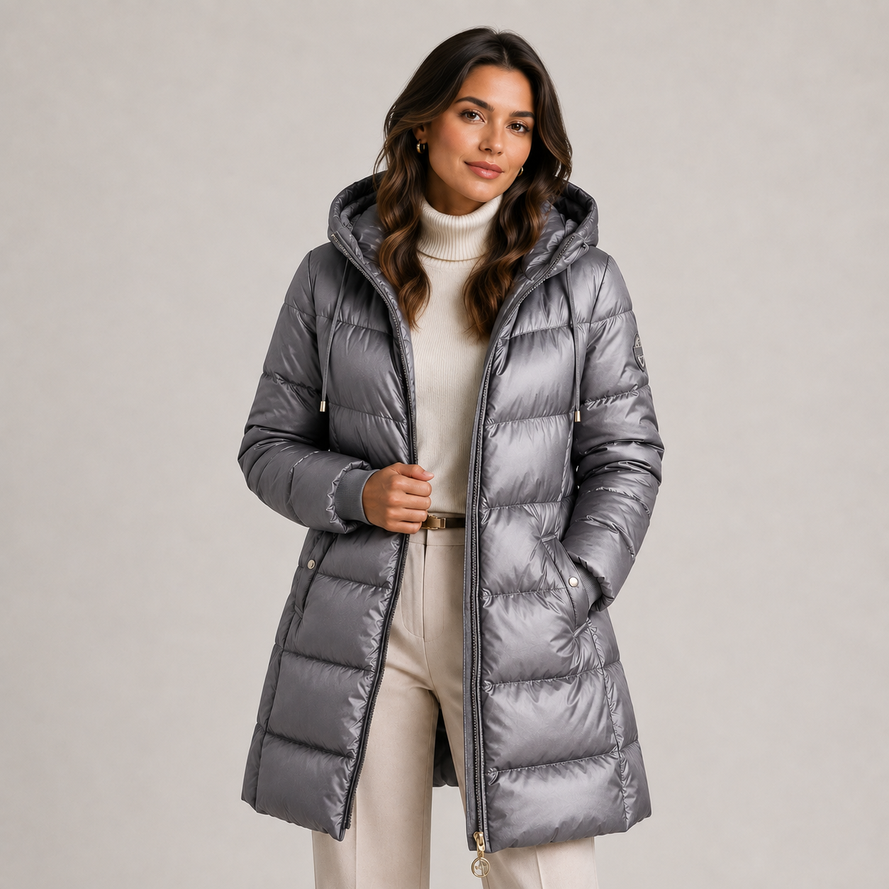 Women's Hooded Puffer Coat Insulated Cold Weather Outerwear