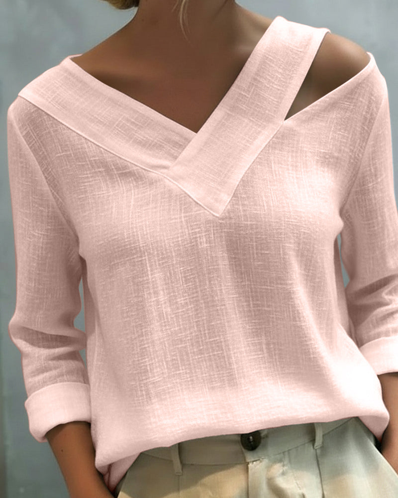 Aria | Women's Asymmetric V-Neck Long Sleeve Top
