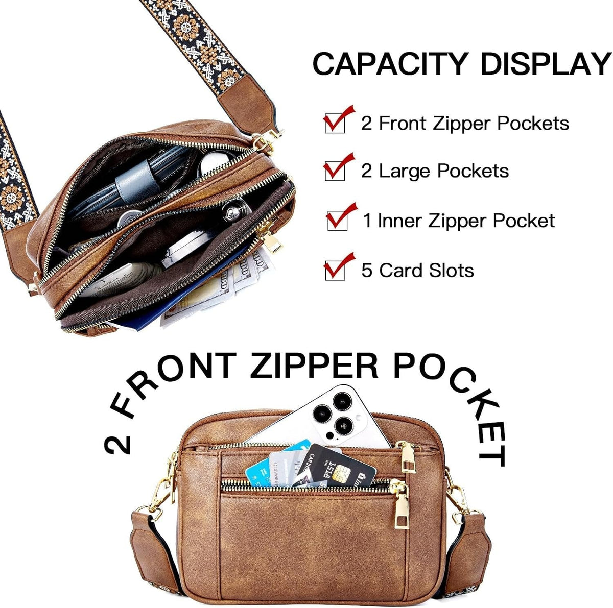 Emmie – Refined Leather Shoulder Bag with Compartments