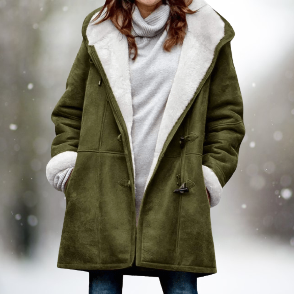 Aldrice | Women's Hooded Winter Coat with Sherpa Lining