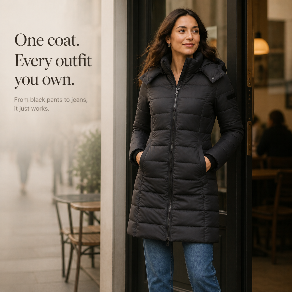 Belvaine | Women's Mid-Length Hooded Puffer Jacket