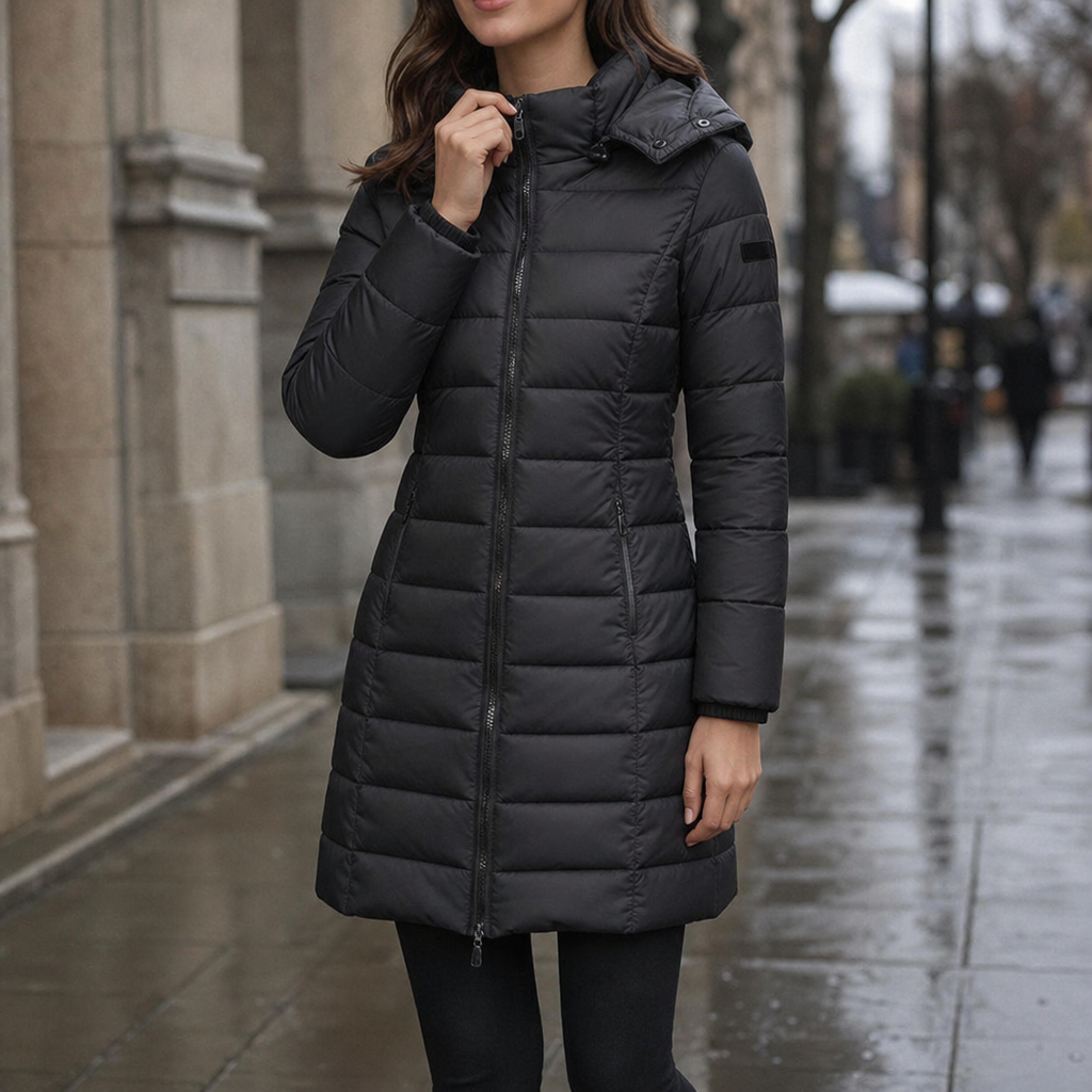 Belvaine | Women's Mid-Length Hooded Puffer Jacket