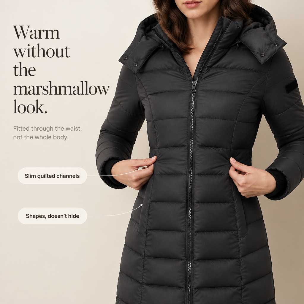 Belvaine | Women's Mid-Length Hooded Puffer Jacket