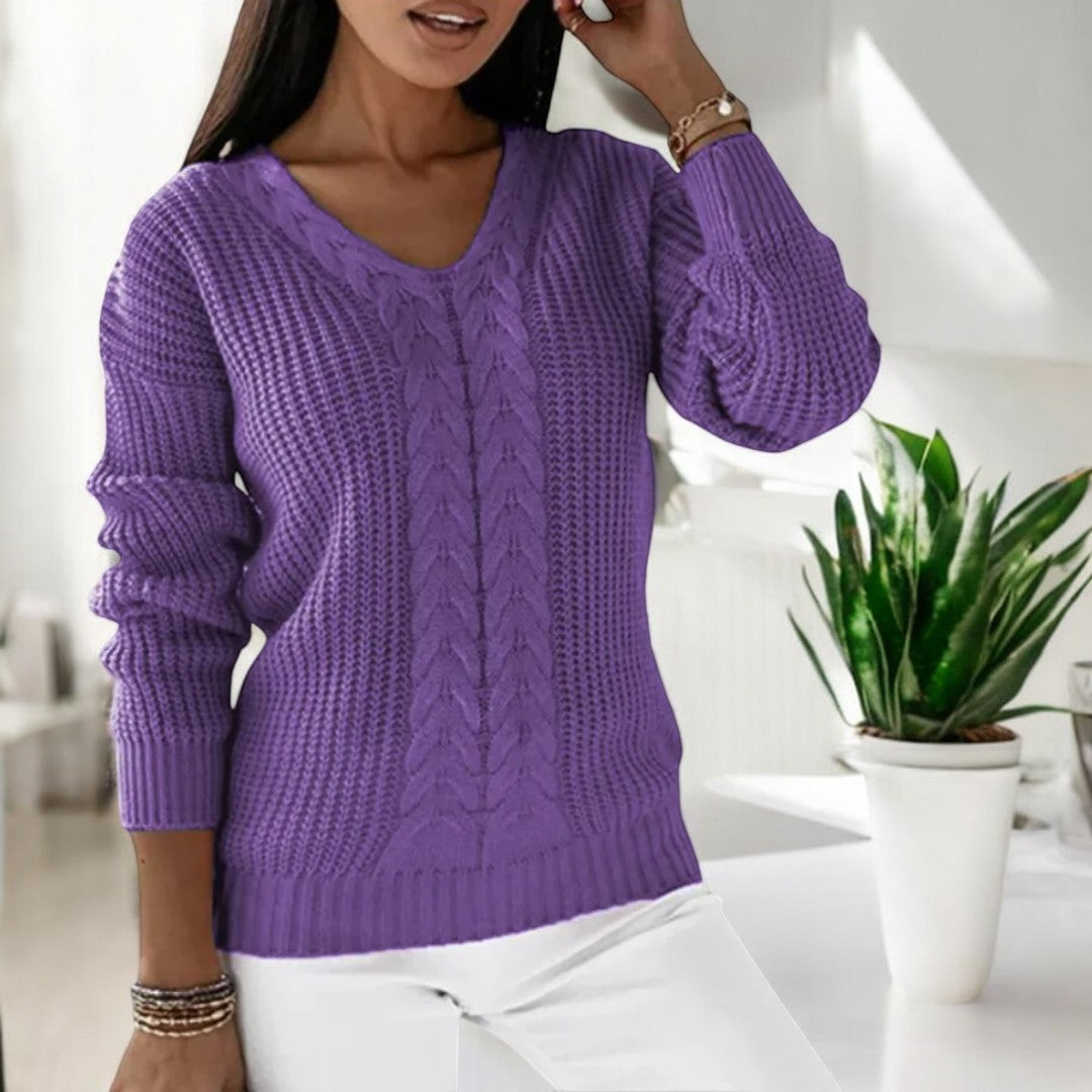 Brenna | Women's Cable Knit Pullover Sweater