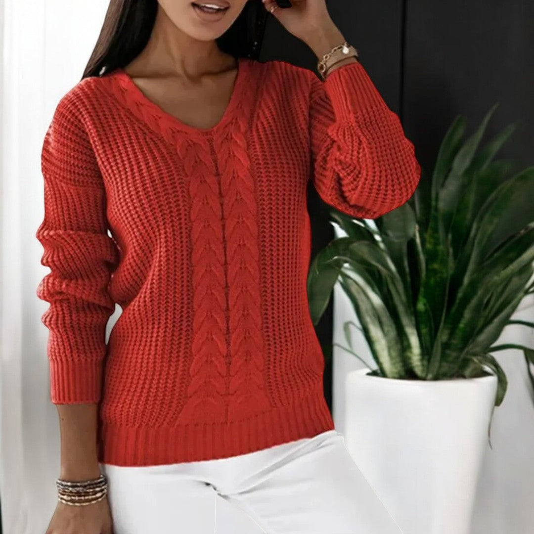 Brenna | Women's Cable Knit Pullover Sweater