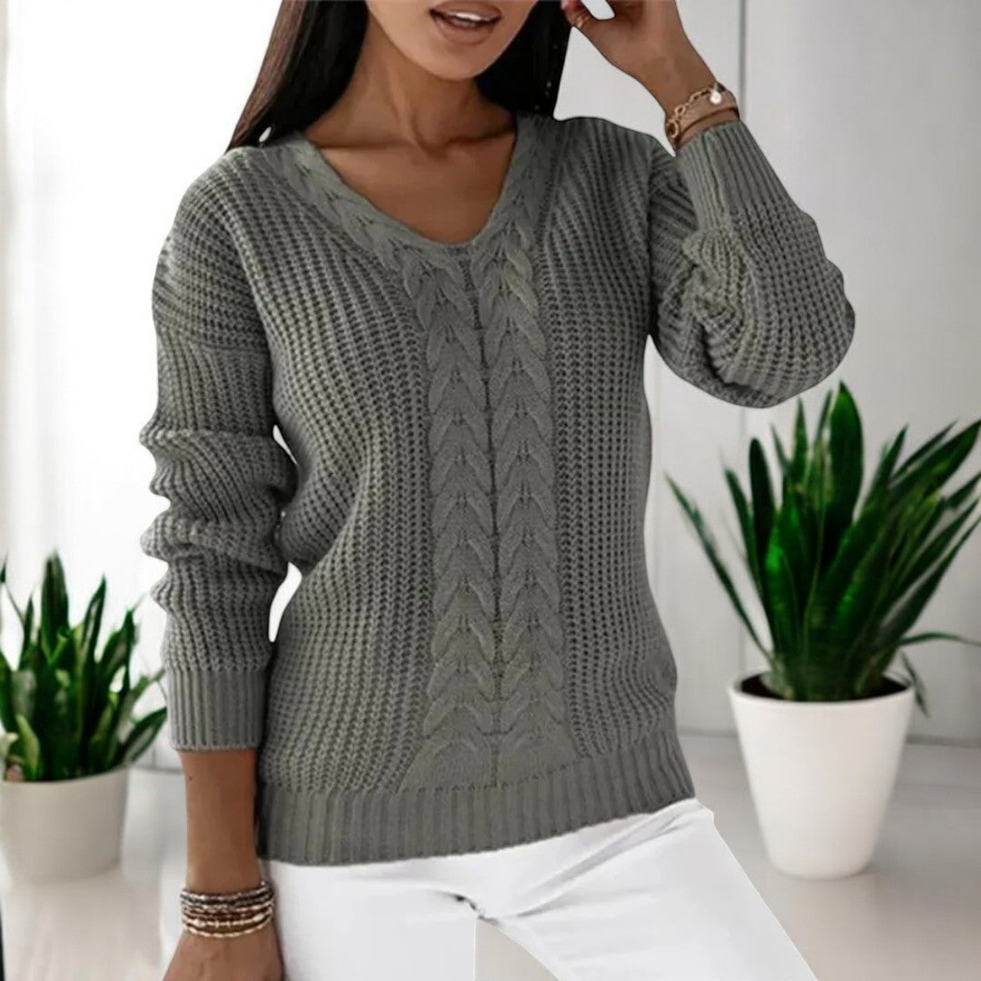 Brenna | Women's Cable Knit Pullover Sweater