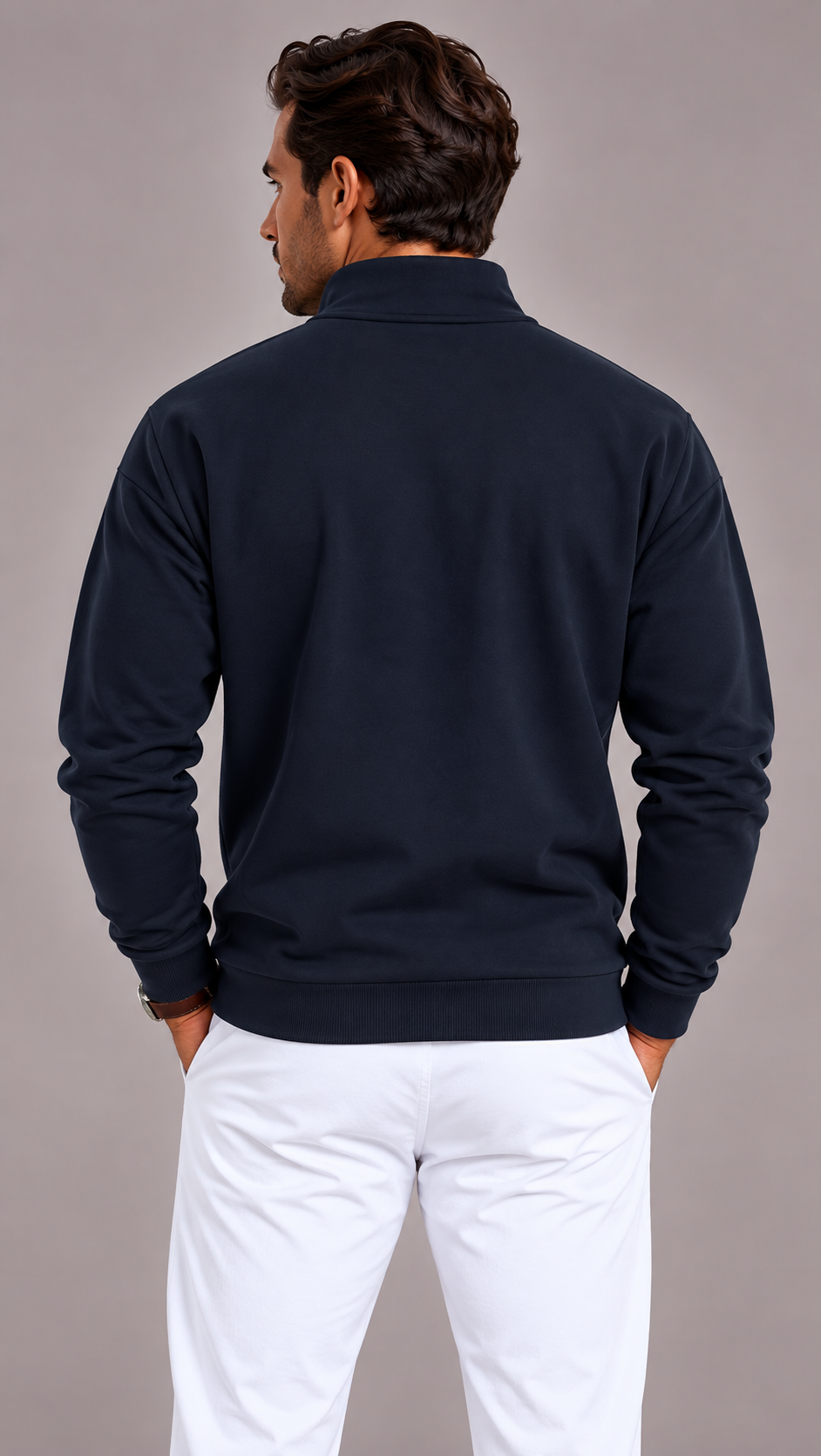Lunelle | Men's Oversized Quarter-Zip Sweater with Stand-Up Collar