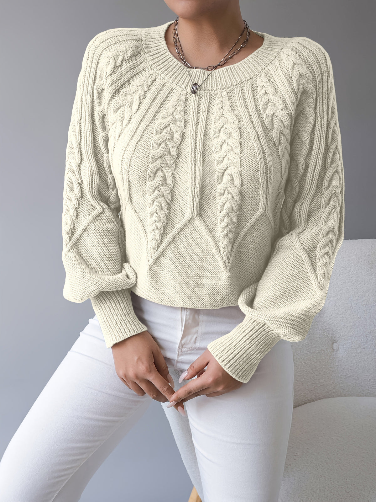 Caldris | Women's Cable Knit Pullover Sweater