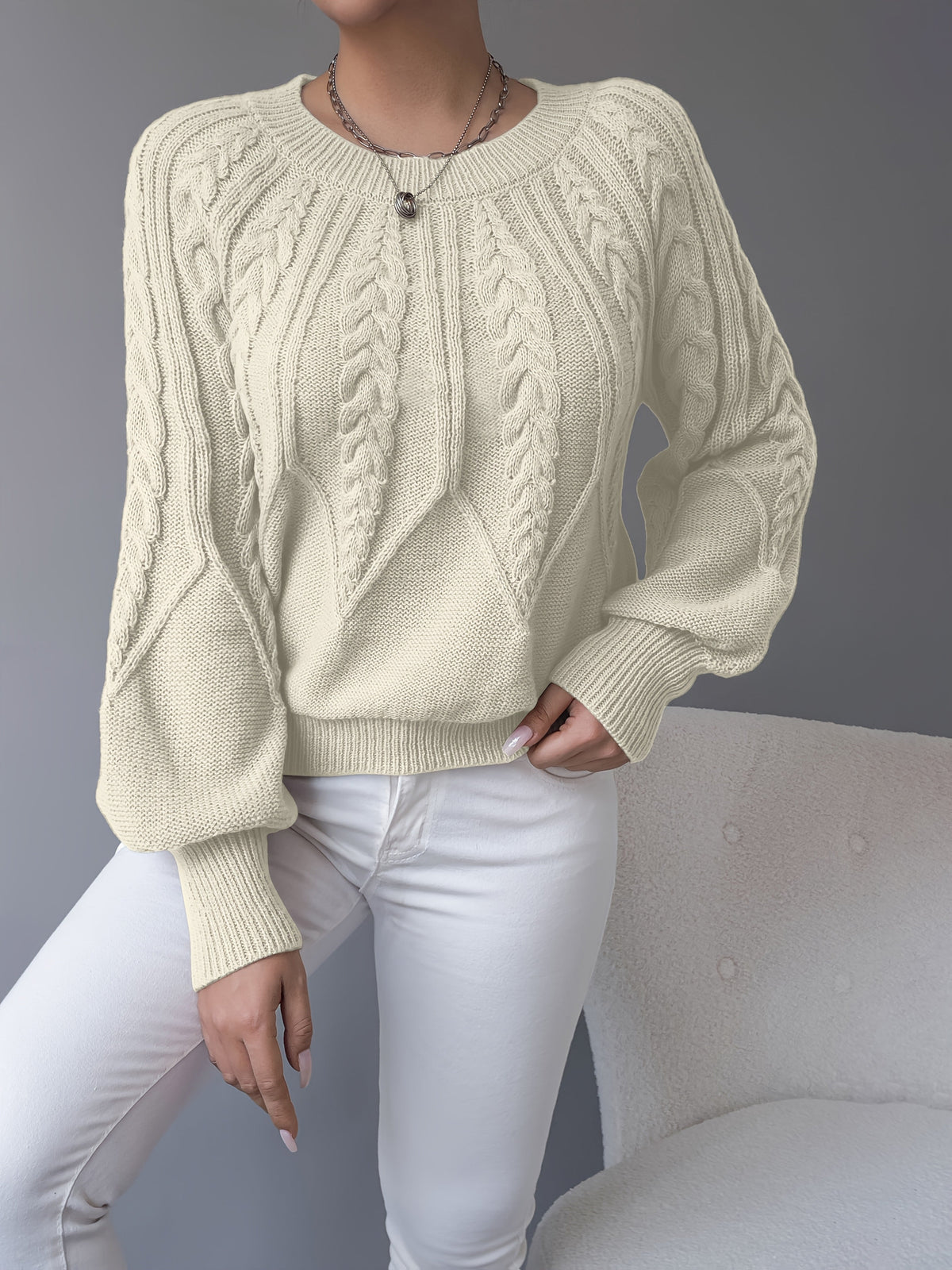 Caldris | Women's Cable Knit Pullover Sweater