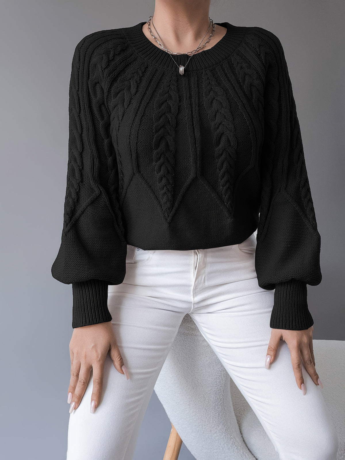 Caldris | Women's Cable Knit Pullover Sweater