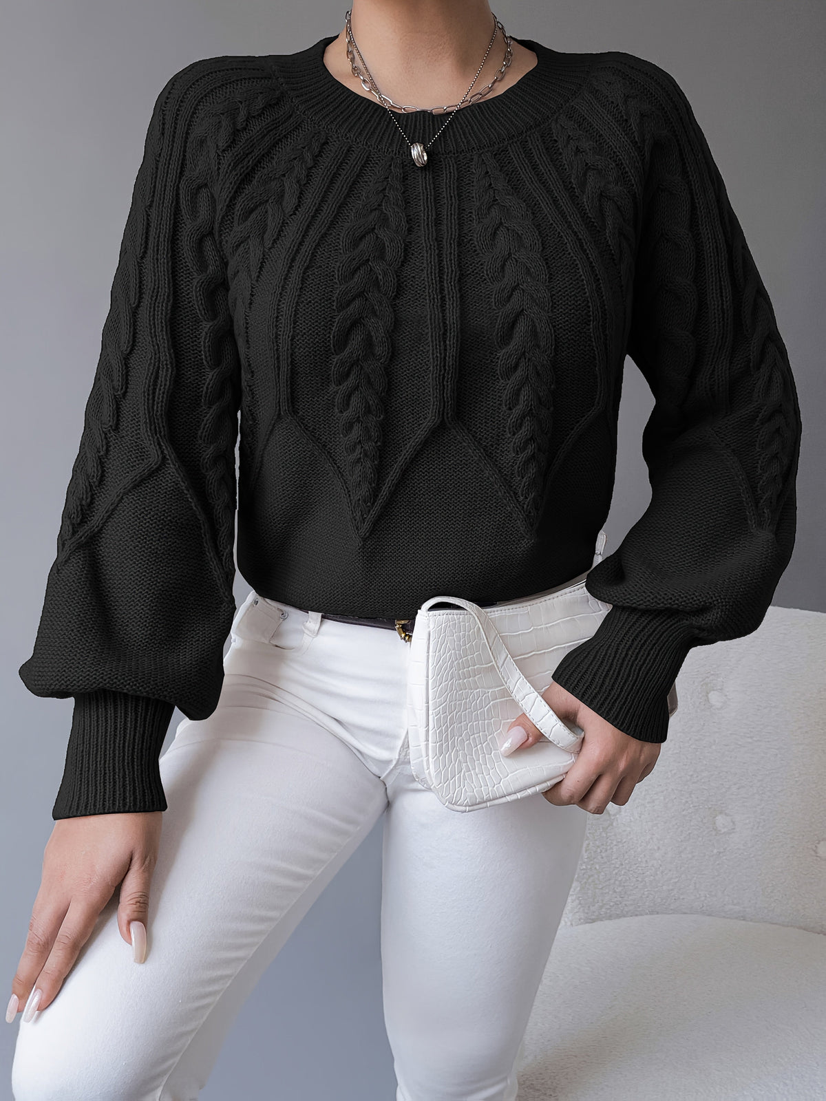Caldris | Women's Cable Knit Pullover Sweater
