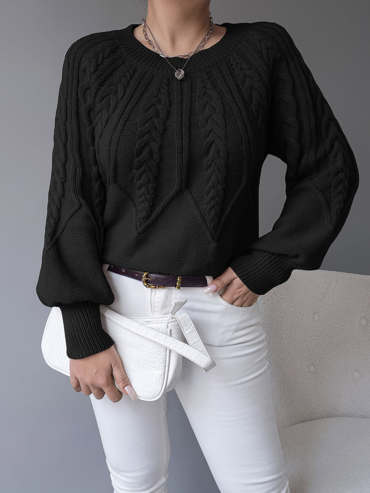 Caldris | Women's Cable Knit Pullover Sweater