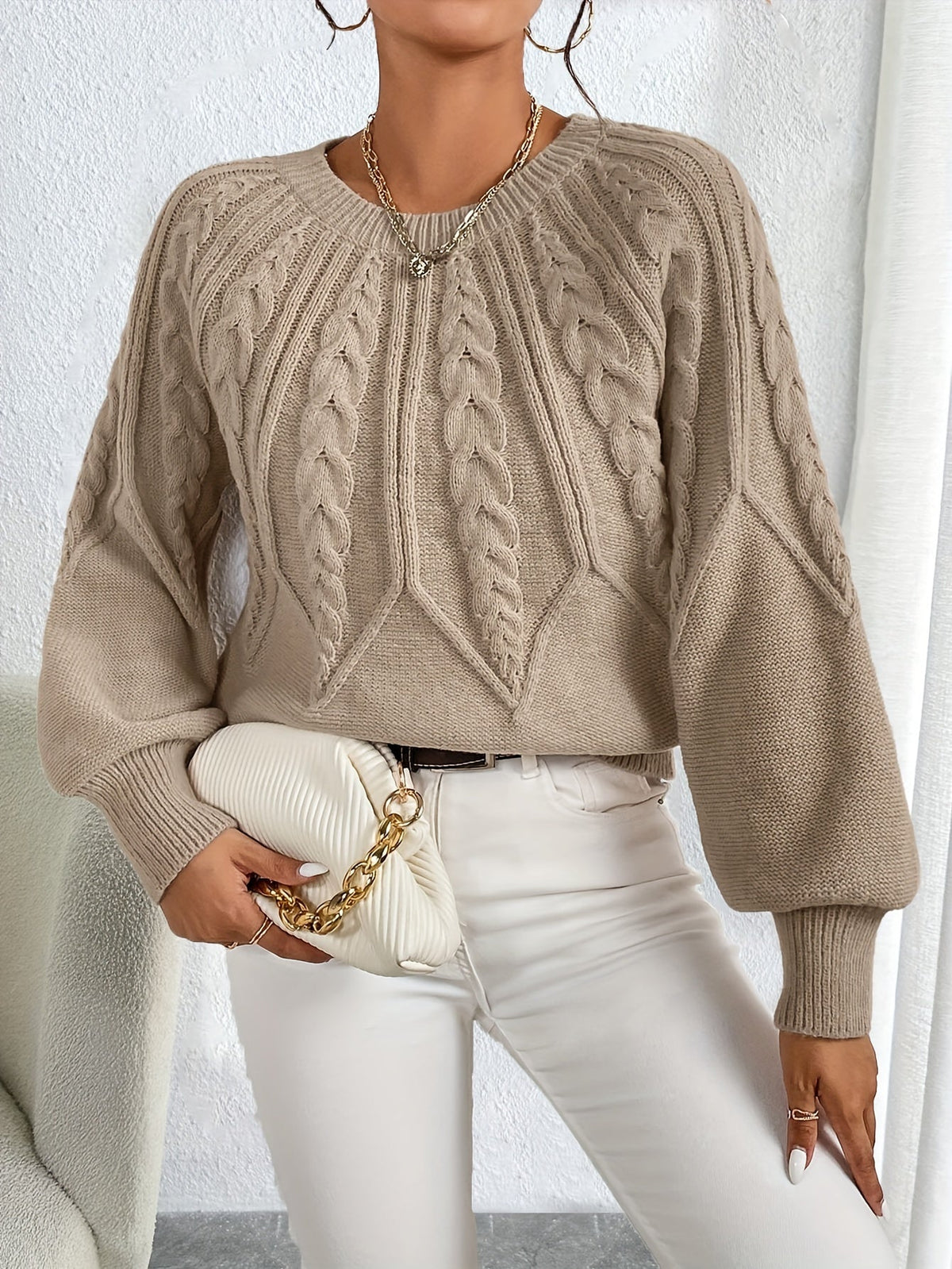 Caldris | Women's Cable Knit Pullover Sweater