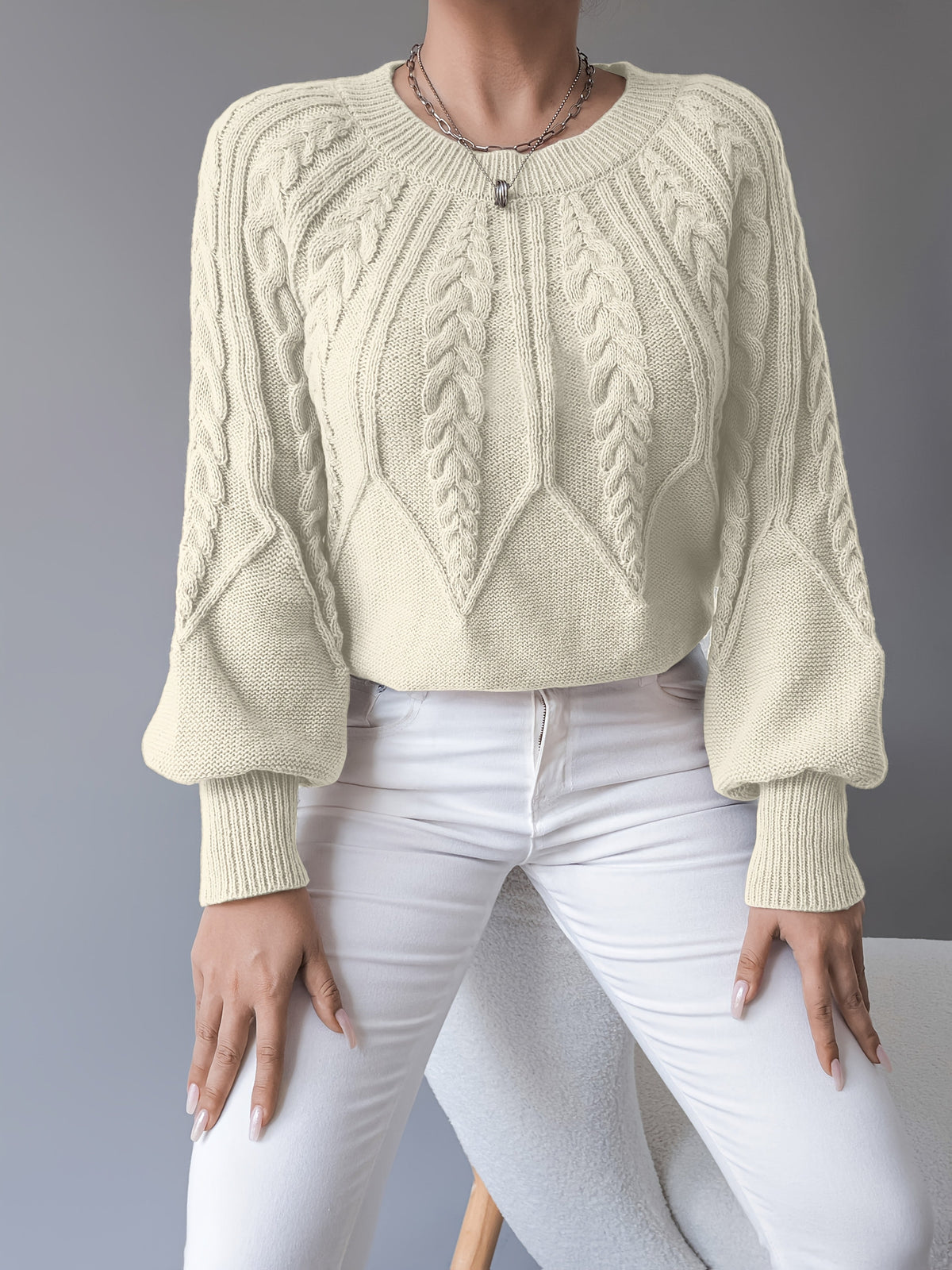 Caldris | Women's Cable Knit Pullover Sweater