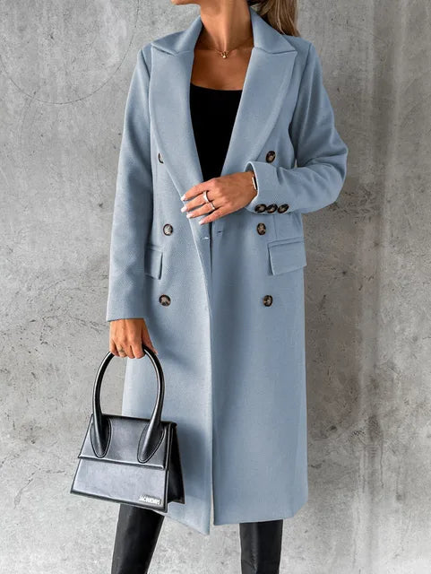 Calveth | Women's Double-Breasted Long Coat