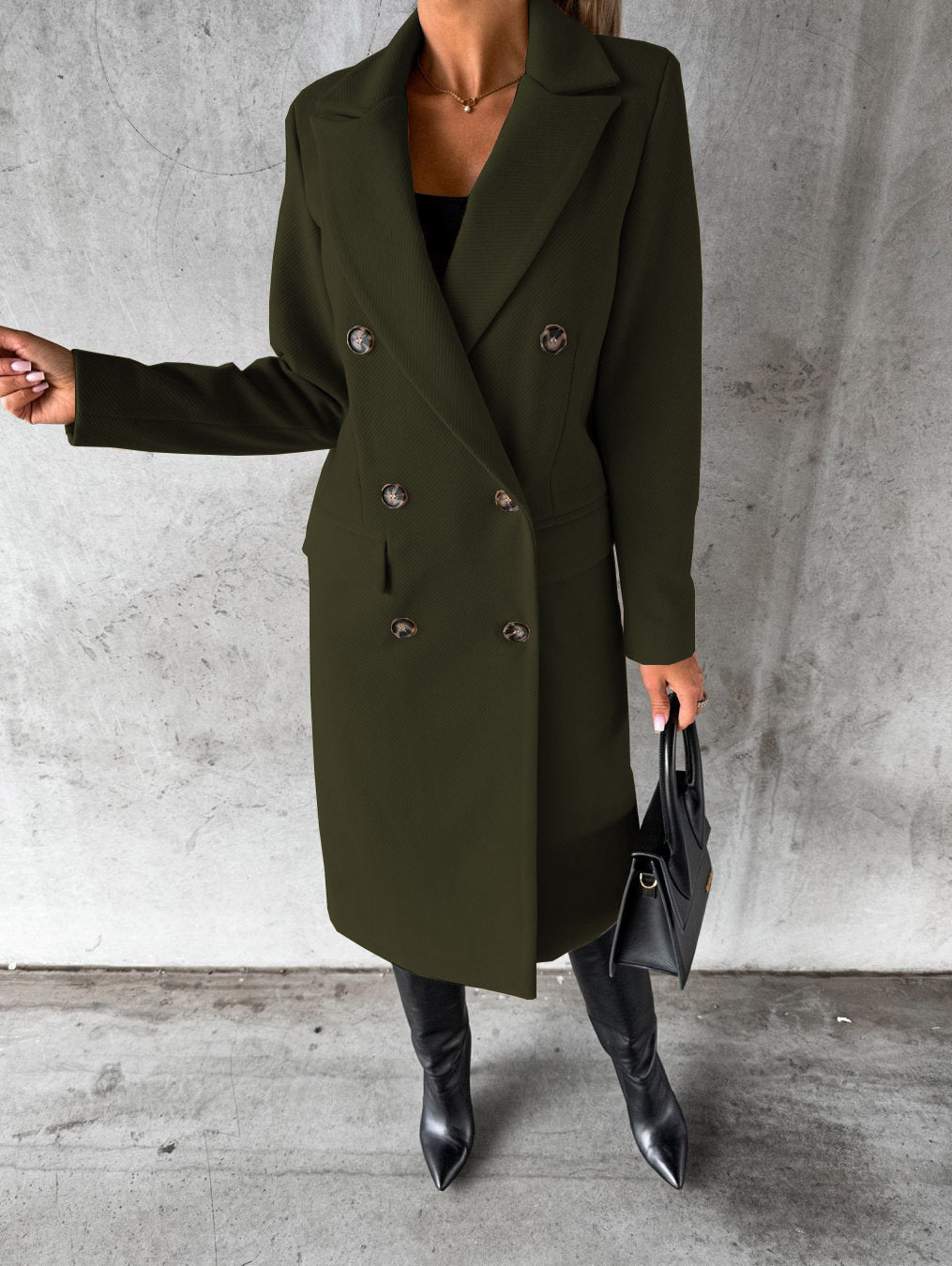 Calveth | Women's Double-Breasted Long Coat