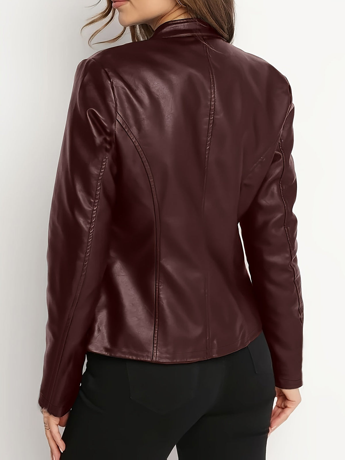 Calveth | Women's Faux Leather Moto Jacket