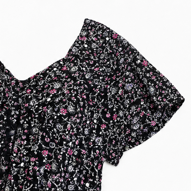 Calveth | Women's Floral Tunic Top Short Sleeve