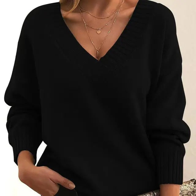 Calveth | Women's V-Neck Pullover Sweater