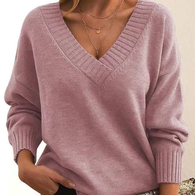 Calveth | Women's V-Neck Pullover Sweater