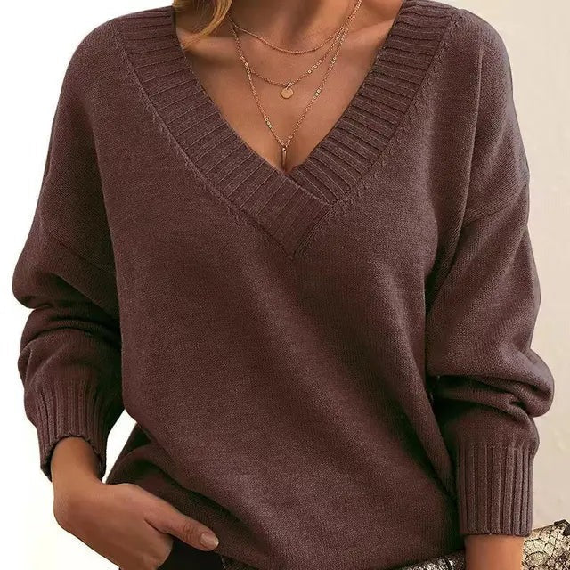 Calveth | Women's V-Neck Pullover Sweater