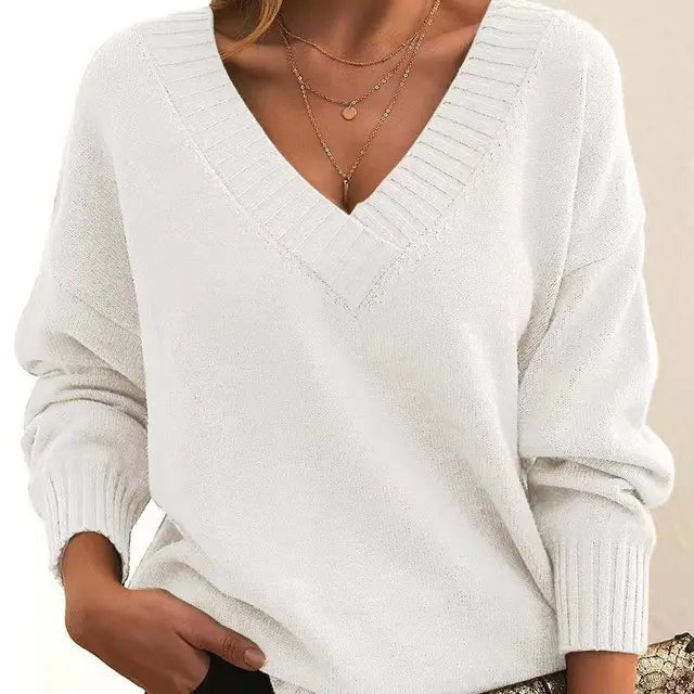 Calveth | Women's V-Neck Pullover Sweater