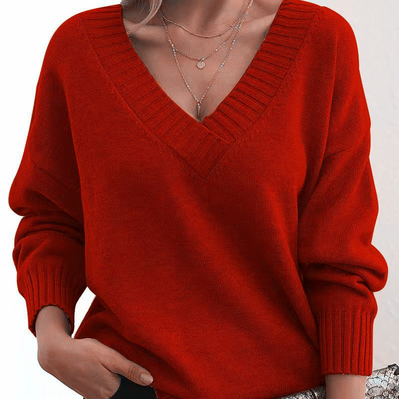 Calveth | Women's V-Neck Pullover Sweater