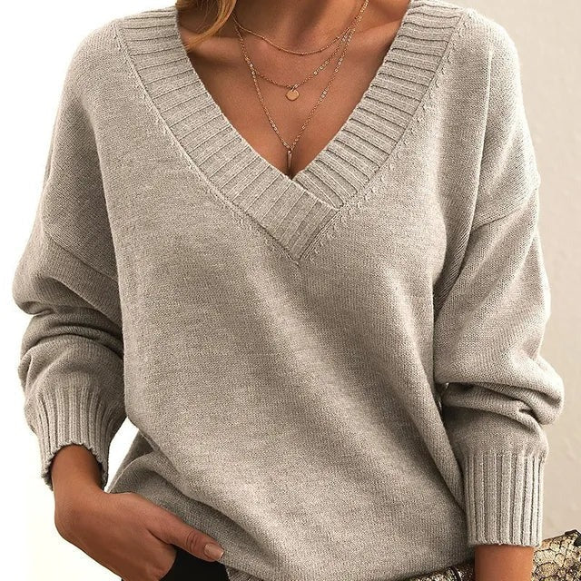 Calveth | Women's V-Neck Pullover Sweater