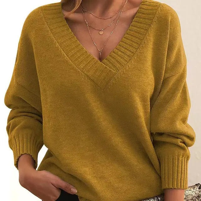 Calveth | Women's V-Neck Pullover Sweater