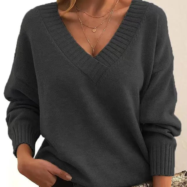 Calveth | Women's V-Neck Pullover Sweater