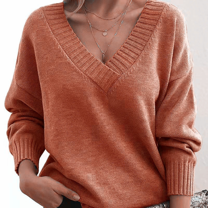 Calveth | Women's V-Neck Pullover Sweater