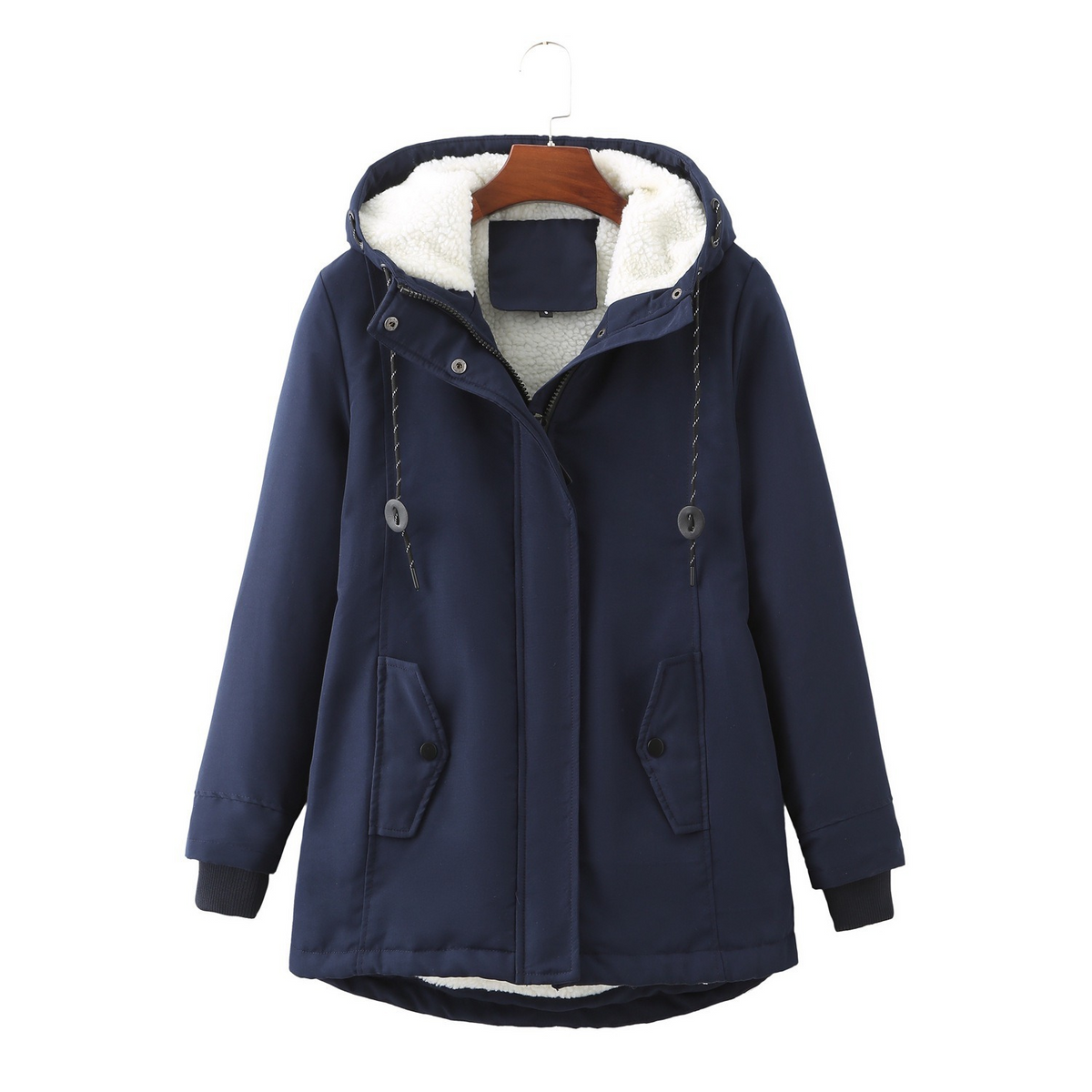 Calvindra | Women's Fleece-Lined Hooded Winter Coat