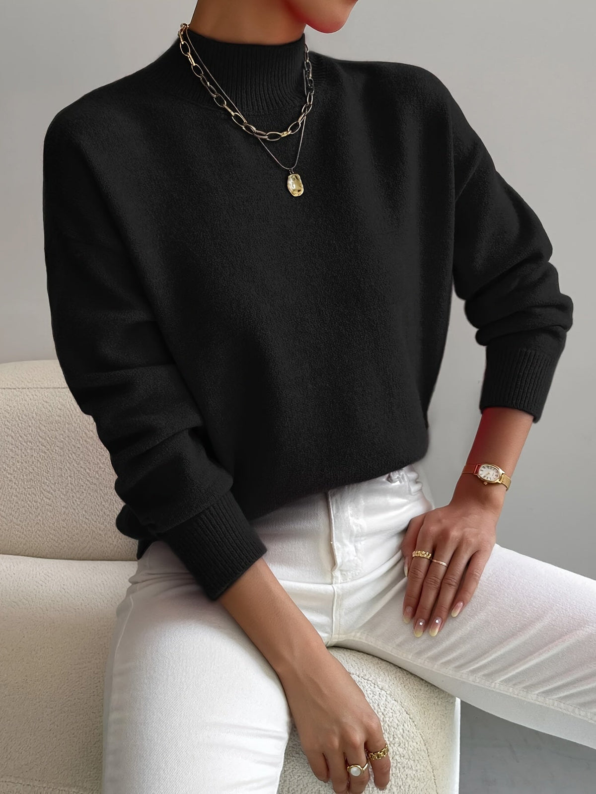 Carwyn | Women's Mock Neck Knit Sweater